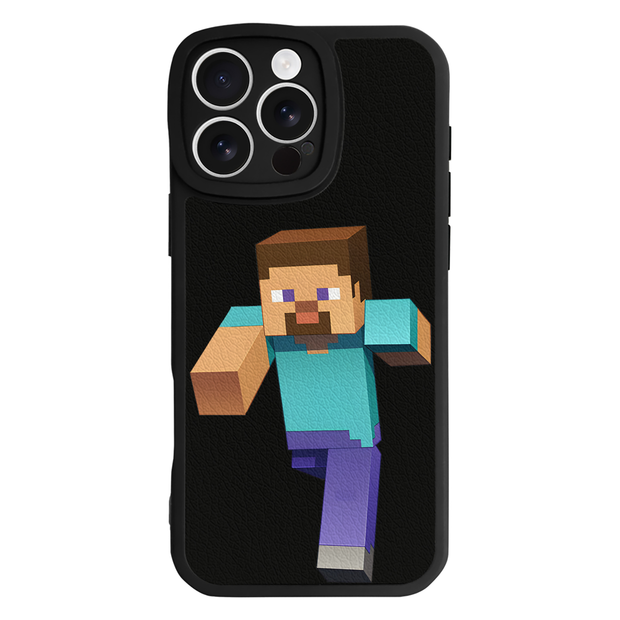 （画像用） マインクラフト ブロックの世界 Minecraft MC Block world 【iPhone 16シリーズ対応】シリコンスマホケース（レザー調） 材質：シリコン